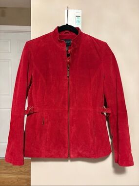 Relativity Red Suede Zip-Front Jacket